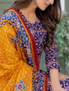 Navy Blue Colour Cotton Blend With Print Kurti With Pant Dupatta Best Wholesale Shop In Surat Aaradhna 2029